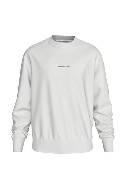 Erkek Bisiklet Yaka Sweatshirt - Beyaz - CALVIN KLEIN