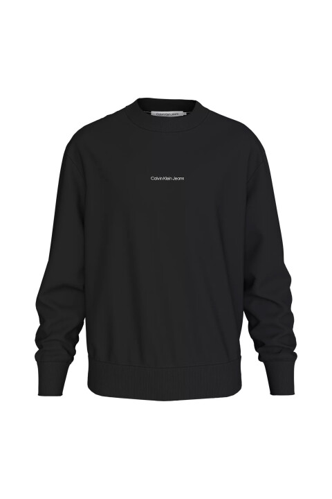 Erkek Bisiklet Yaka Sweatshirt - Siyah - CALVIN KLEIN