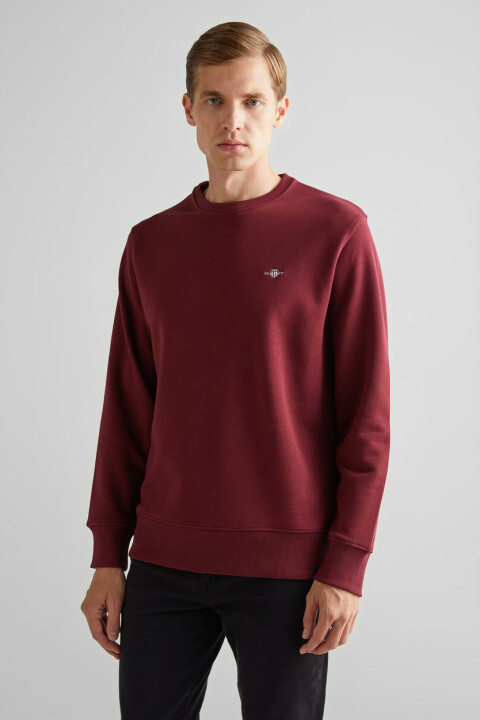 Erkek Bisiklet Yaka Sweatshirt - Bordo - GANT