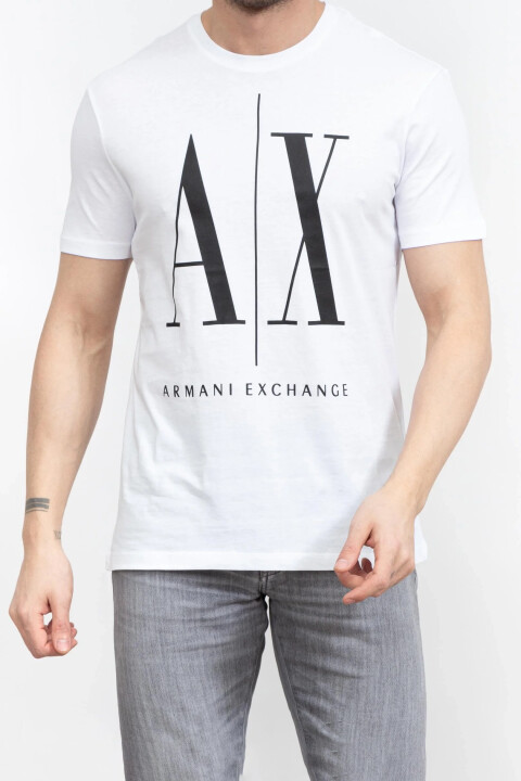 Erkek Bisiklet Yaka T-Shirt - Beyaz - ARMANI EXCHANGE