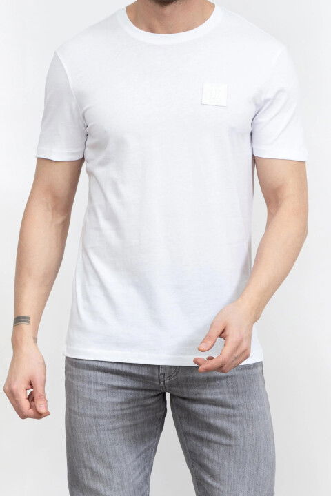 Erkek Bisiklet Yaka T-Shirt-Beyaz - ARMANI EXCHANGE