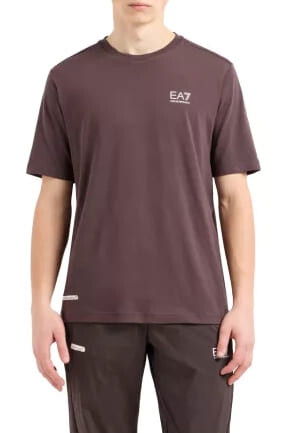 Erkek Bisiklet Yaka T-Shirt - Bordo - EA7