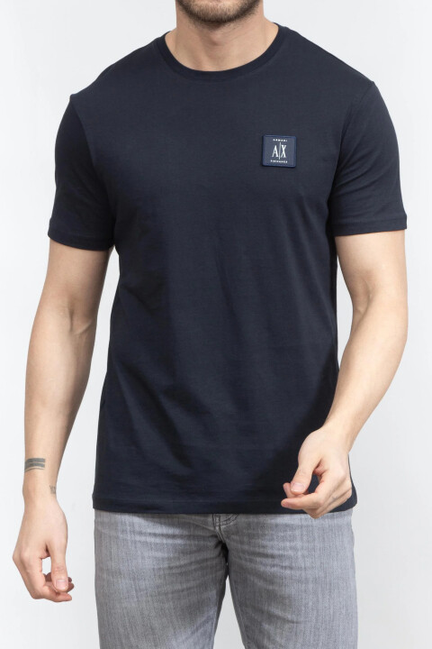 Erkek Bisiklet Yaka T-Shirt-Lacivert - ARMANI EXCHANGE