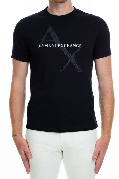 Erkek Bisiklet Yaka T-Shirt - Lacivert - ARMANI EXCHANGE
