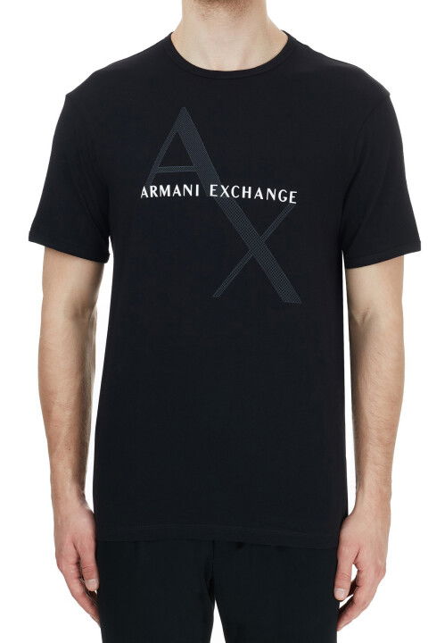 Erkek Bisiklet Yaka T-Shirt - Siyah - ARMANI EXCHANGE
