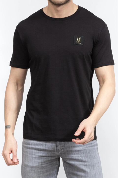 Erkek Bisiklet Yaka T-Shirt - Siyah - ARMANI EXCHANGE