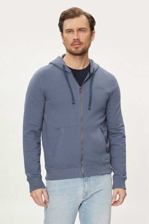 Erkek Brooks Hoodıe Kapüşonlu Sweatshirt - Mavi - GUESS