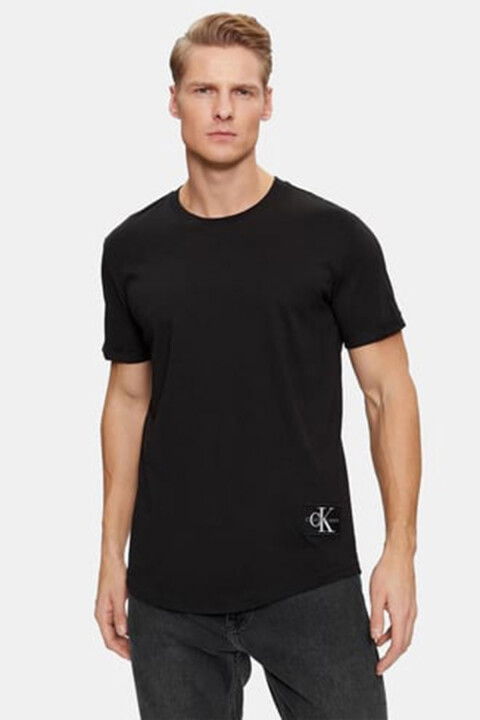 Erkek Calvin Klein Jeans Badge Turn T-Shirt - Siyah - CALVIN KLEIN