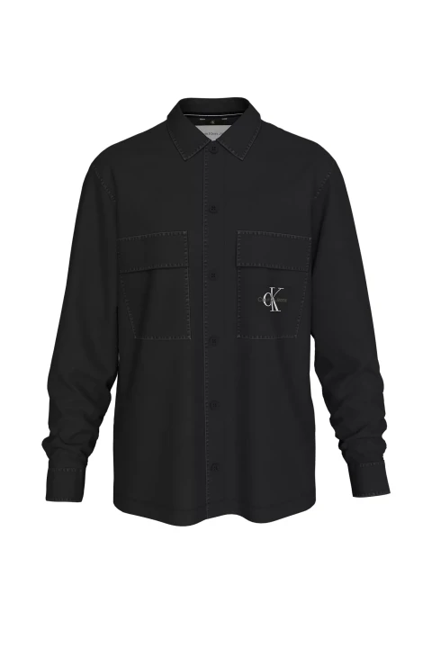 Erkek CARGO OVERSHIRT Ceket-Siyah - 1