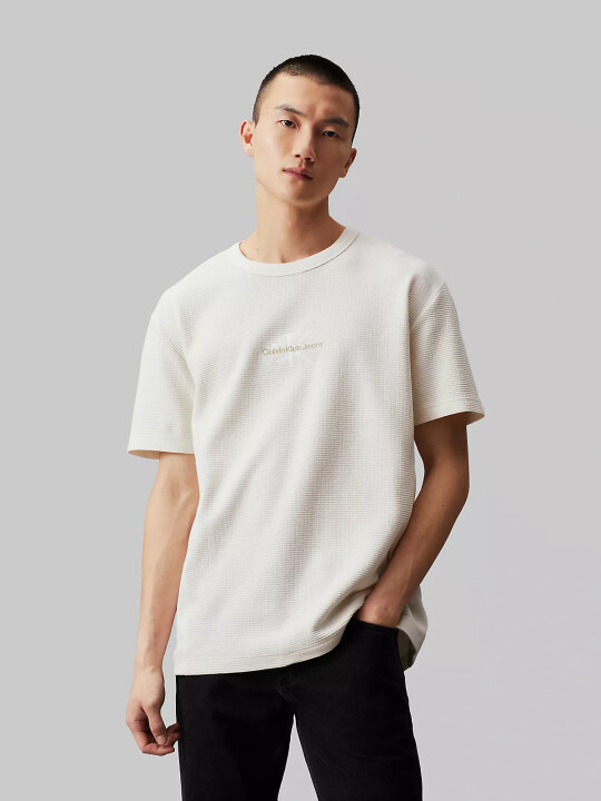 Erkek CITY GRID SS TEE T-Shirt-Beyaz - CALVIN KLEIN