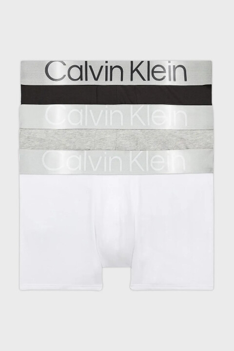 Erkek CK 3lü Boxer - Siyah Beyaz Gri - CALVIN KLEIN