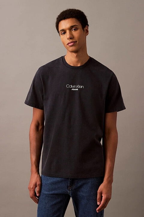 Erkek Ck Acid Wash 20s T-Shirt - Siyah - Calvin Klein