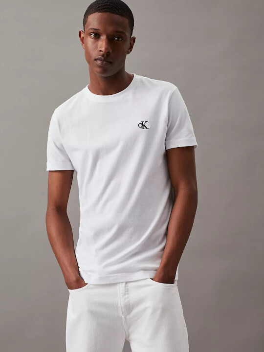 Erkek CK Essential İnce T-Shirt - Beyaz - CALVIN KLEIN