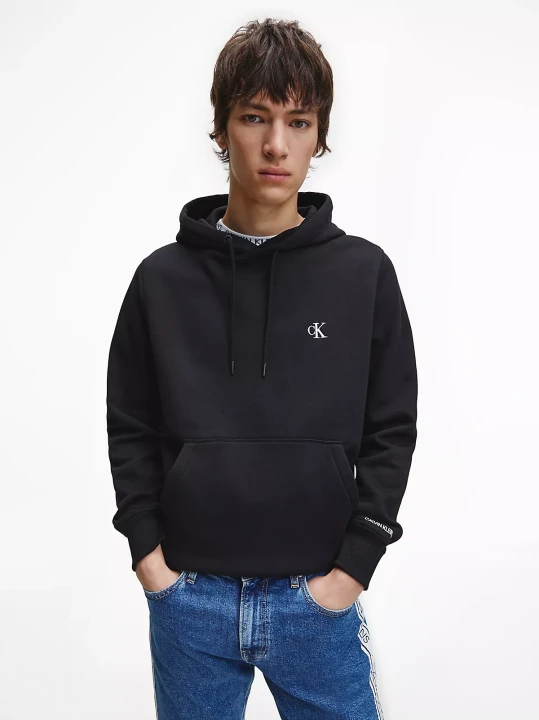 Erkek CK ESSENTIAL REGULAR HOODIE Sweatshirt-Siyah - 1