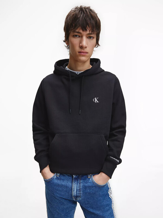 Erkek CK ESSENTIAL REGULAR HOODIE Sweatshirt-Siyah - CALVIN KLEIN