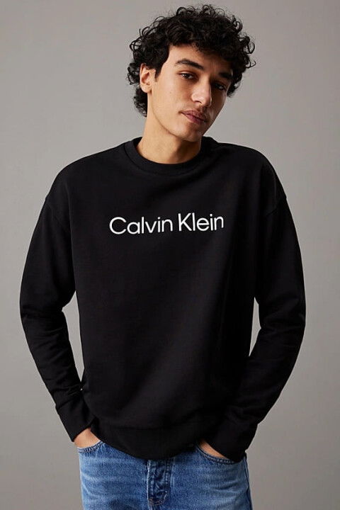 Erkek Ck Hero Logo Comfort Sweatshirt - Siyah - Calvin Klein