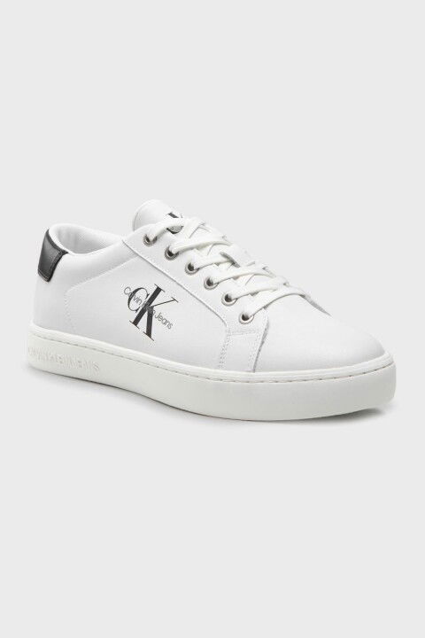 Erkek Ck Klasik Deri Sneaker - Beyaz - Calvin Klein