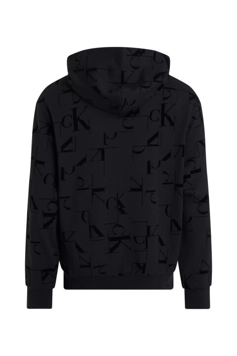 Erkek CK Logo Kapüşonlu Sweatshirt - Siyah - 3