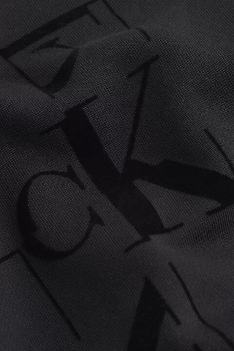 Erkek CK Logo Kapüşonlu Sweatshirt - Siyah - 4