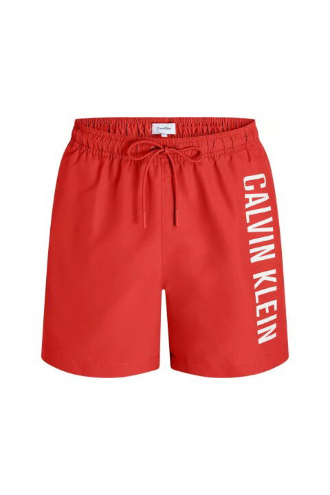 Erkek Ck Medium Drawstring Yüzme Şortu - Kırmızı - Calvin Klein