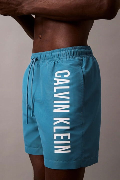 Erkek Ck Medium Drawstring Yüzme Şortu - Mavi - Calvin Klein