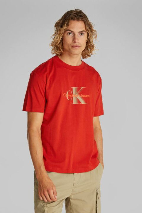 Erkek Ck Monologo T-Shirt - Kırmızı - Calvin Klein