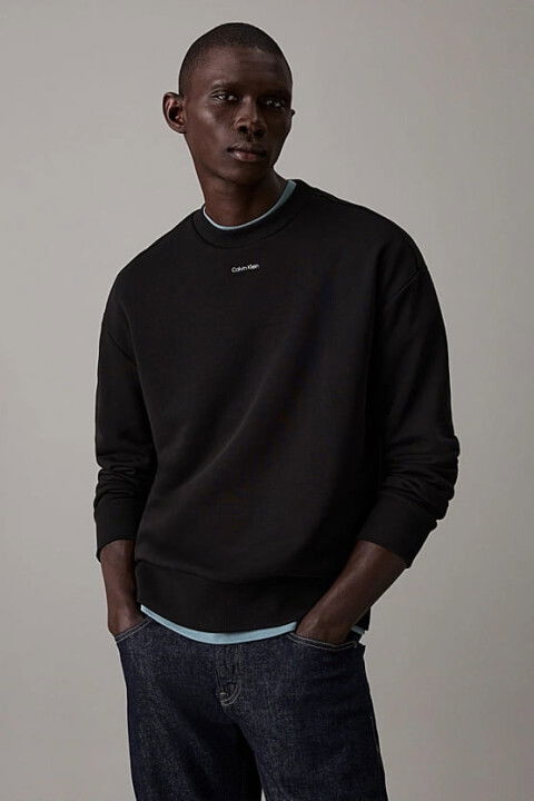 Erkek Ck Nano Logo Sweatshirt - Siyah - Calvin Klein