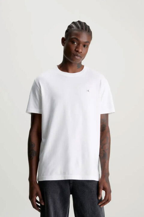 Erkek Ck Pamuklu Logolu Kısa Kollu T-Shirt - Beyaz - Calvin Klein