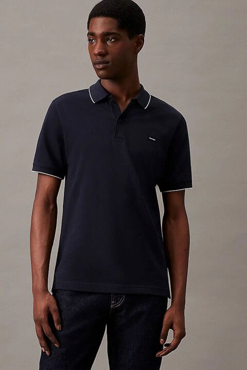 Erkek Ck Stretch Slim Polo T-Shirt - Lacivert - Calvin Klein