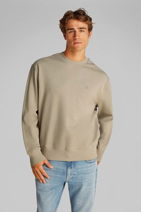 Erkek Ck Terry Sweatshirt - Bej - Calvin Klein