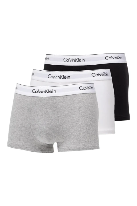 Erkek CK TRUNK 3PK Underwear Boxer - Gri Beyaz Siyah - 1