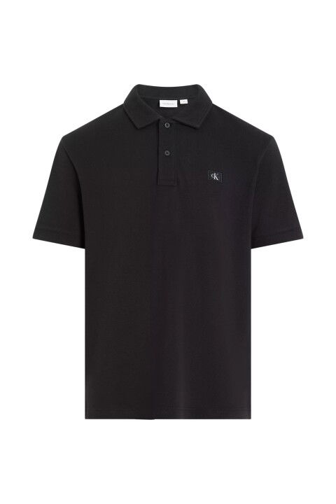 Erkek Ck Woven Label Polo T-Shirt - Siyah - Calvin Klein
