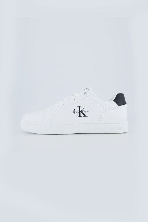 Erkek Classic Cupsole Mono Lth Sneaker Ayakkabı - Beyaz - Calvin Klein