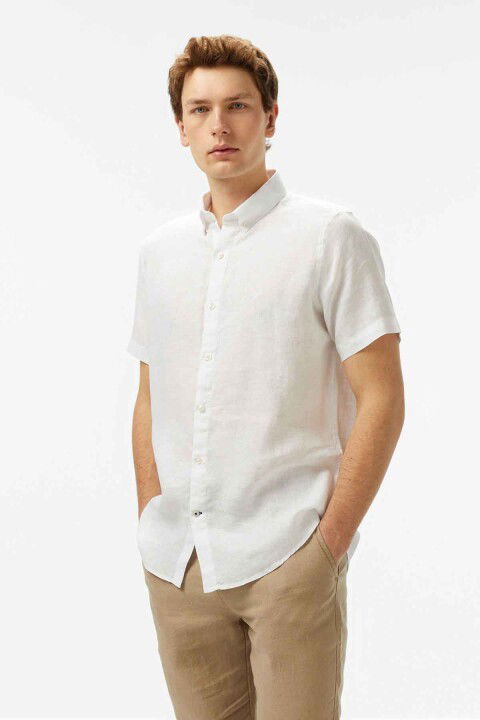 Erkek Classic Fit Gömlek - Beyaz - Nautica
