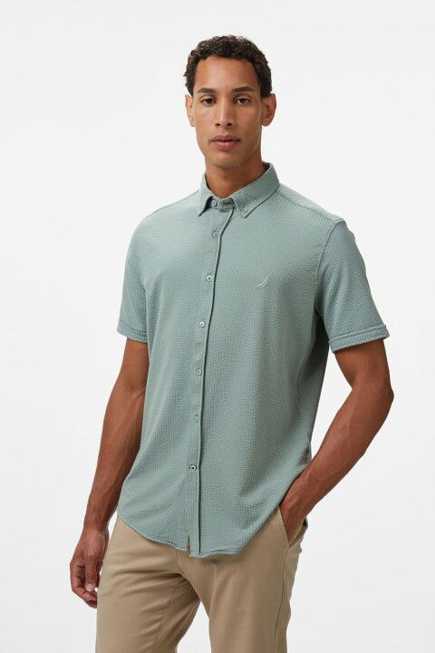 Erkek Classic Fit Gömlek - Yeşil - Nautica