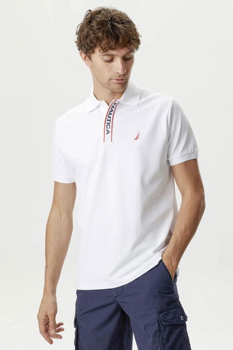 Erkek Classic Fit Kısa Kollu Polo - Beyaz - NAUTICA