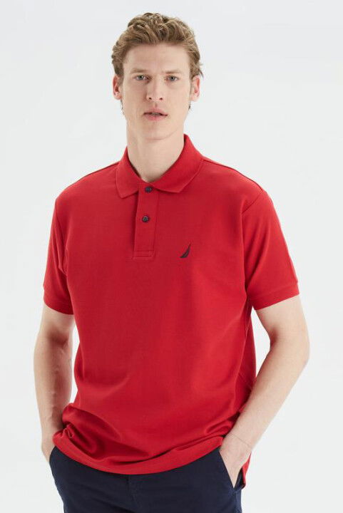 Erkek Classic Fit Kısa Kollu Polo T-Shirt - Kırmızı - Nautica