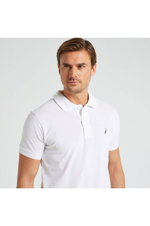 Erkek Classic Fit Kısa Kollu Polo Yaka T-Shirt - Beyaz - NAUTICA