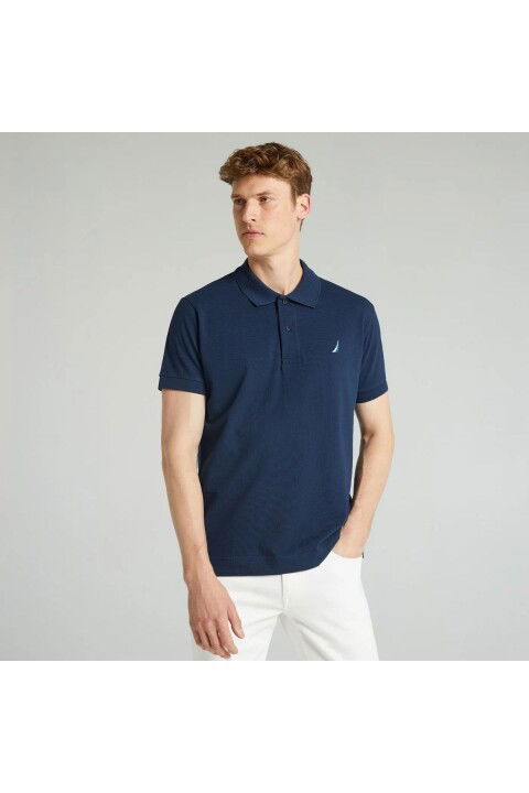 Erkek Classic Fit Kısa Kollu Polo Yaka T-Shirt - Lacivert - NAUTICA