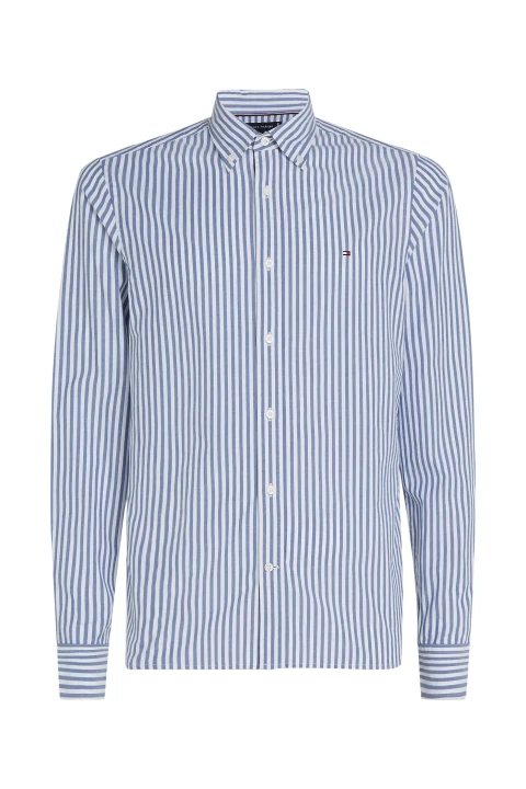 Erkek CLASSIC POPLIN STRIPE SF SHIRT Gömlek-Mavi - 1