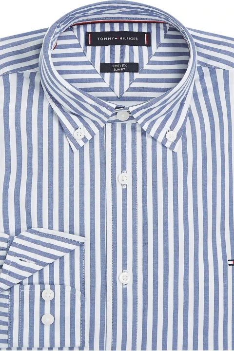 Erkek CLASSIC POPLIN STRIPE SF SHIRT Gömlek-Mavi - 4