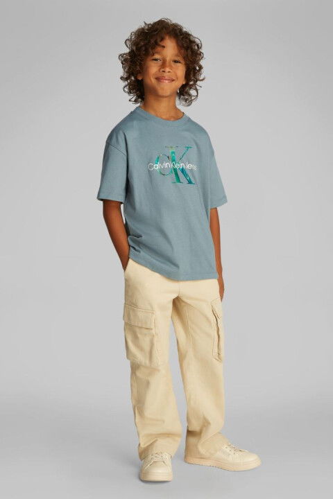 Erkek Çocuk Ck Ocean Swirl Mono T-Shirt - Yeşil - Calvin Klein