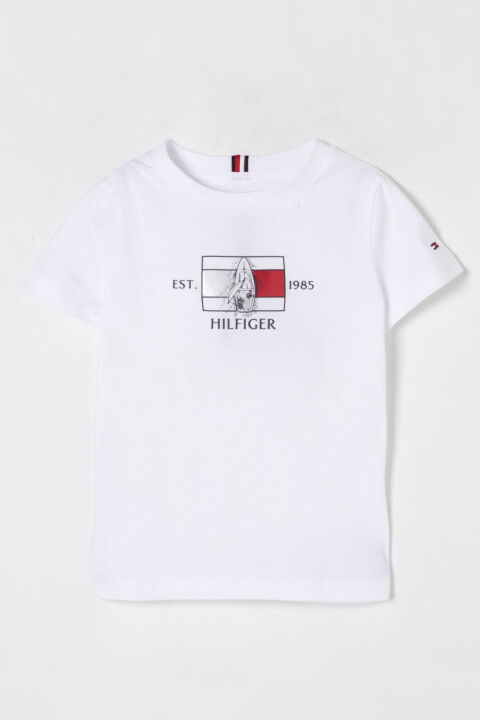 Erkek Çocuk Hilfiger Bayrak Yat Uygulamalı T-Shirt - Beyaz - Tommy Hilfiger