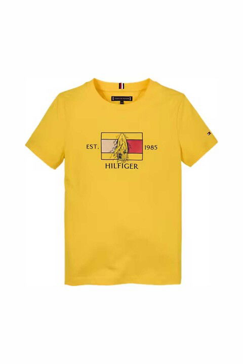 Erkek Çocuk Hilfiger Bayrak Yat Uygulamalı T-Shirt - Sarı - Tommy Hilfiger