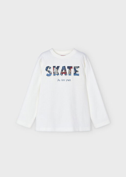 Erkek Çocuk Kabartmalı T-Shirt Beyaz - Mayoral