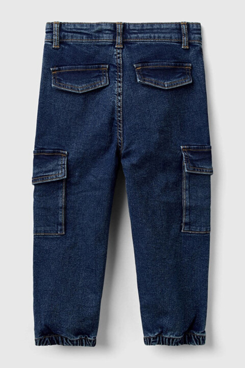 Erkek Çocuk Kargo Denim Pantolon - Mavi - 2