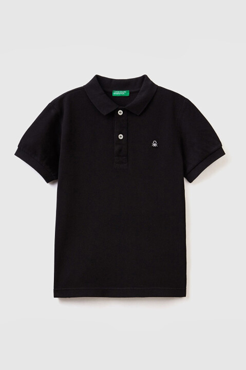 Erkek Çocuk Polo Yaka T-Shirt - Siyah - BENETTON