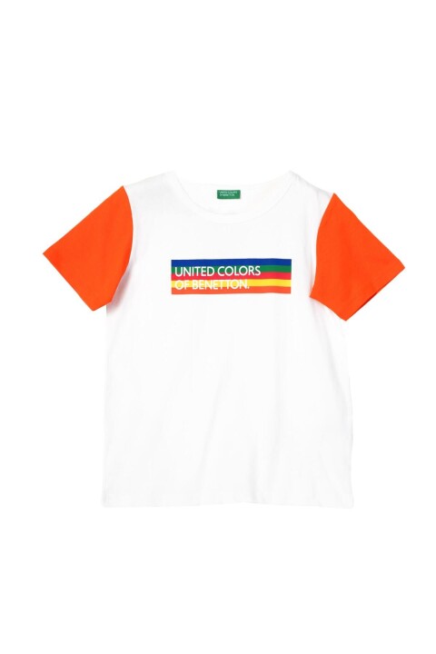 Erkek Çocuk T-Shirt - Beyaz - BENETTON