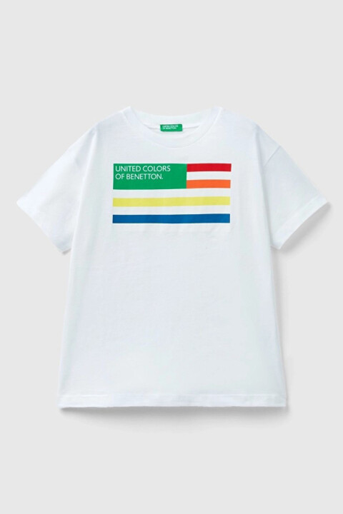 Erkek Çocuk T-Shirt - Beyaz - BENETTON