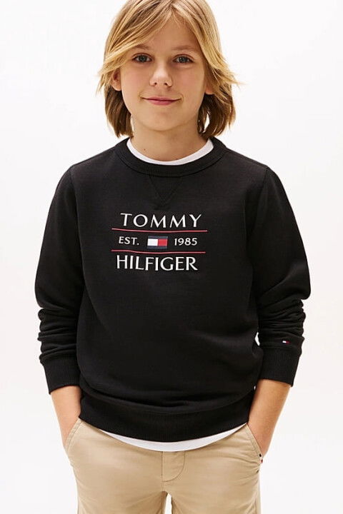 Erkek Çocuk Th Flag Sweatshirt - Siyah - Tommy Hilfiger